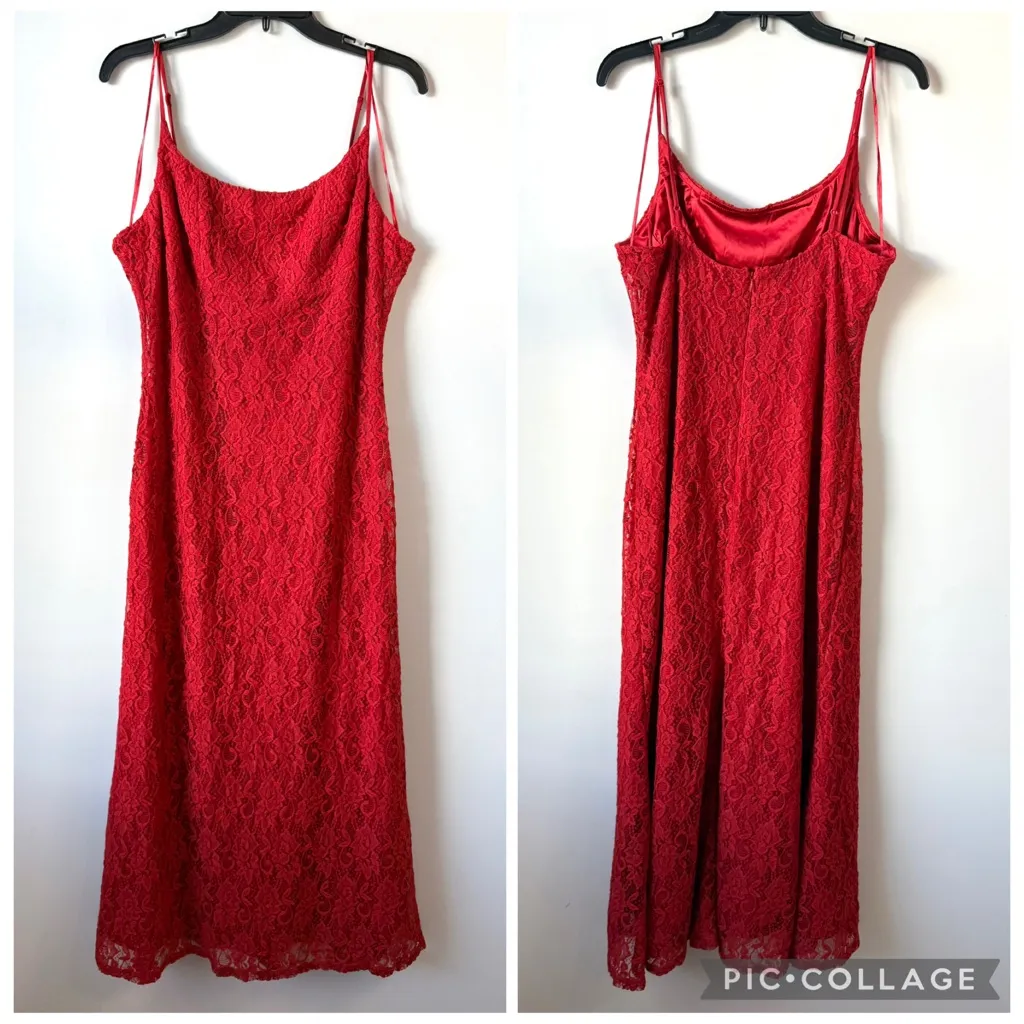 Bardot Ruby Lace Midi Dress Red 12 - Image 4