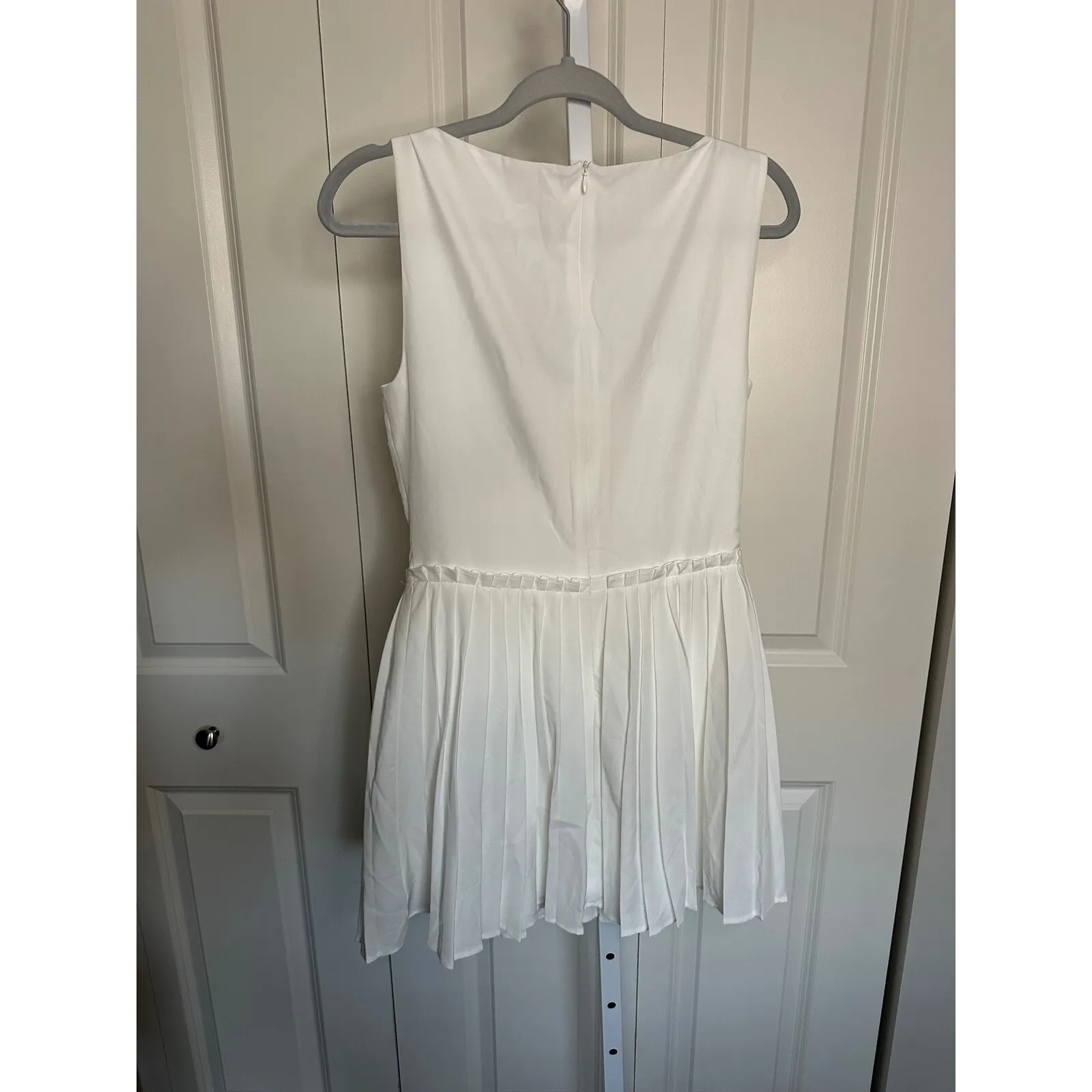 CommeNse White Mini Dress Pleated Corset Sleeveless Party Cocktail Size‎ L Size L - Image 4