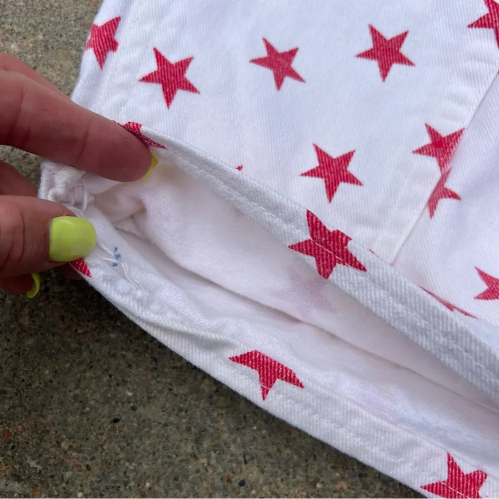 Vintage 90s Mixed Blues America Fourth of July Star Spangled Jean Shorts Size 23 - Image 5