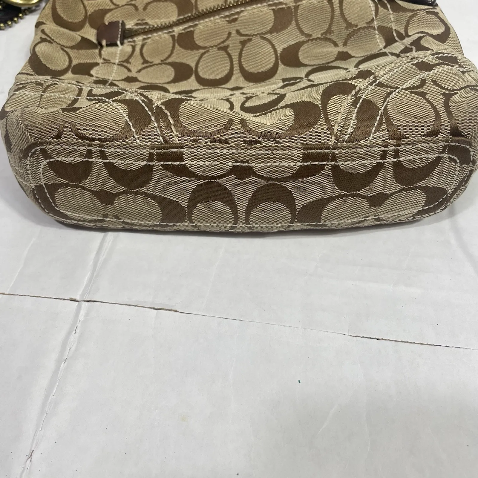 Coach Signature Canvas & Leather Crossbody Bag Brown Brass Hardware‎ C0654-10402 - Image 11