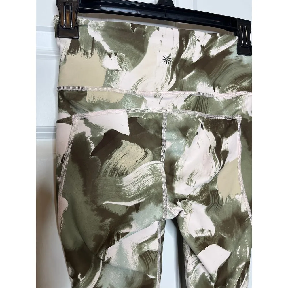 Athleta  Ultimate Stash II Capri Leggings XS Green Cream Pink Patterned - Image 3
