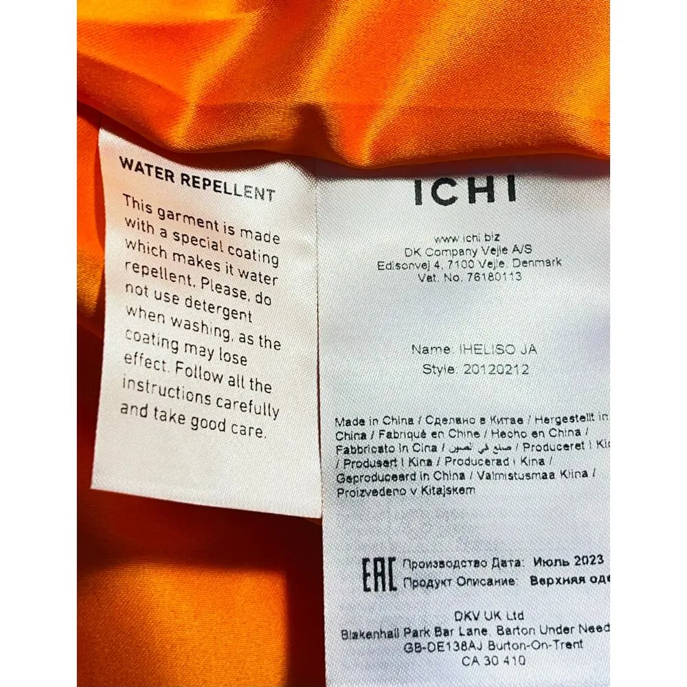 ICHI IHELISO JA Bomber Jacket size 38/ Medium Orange Full zip - Image 9