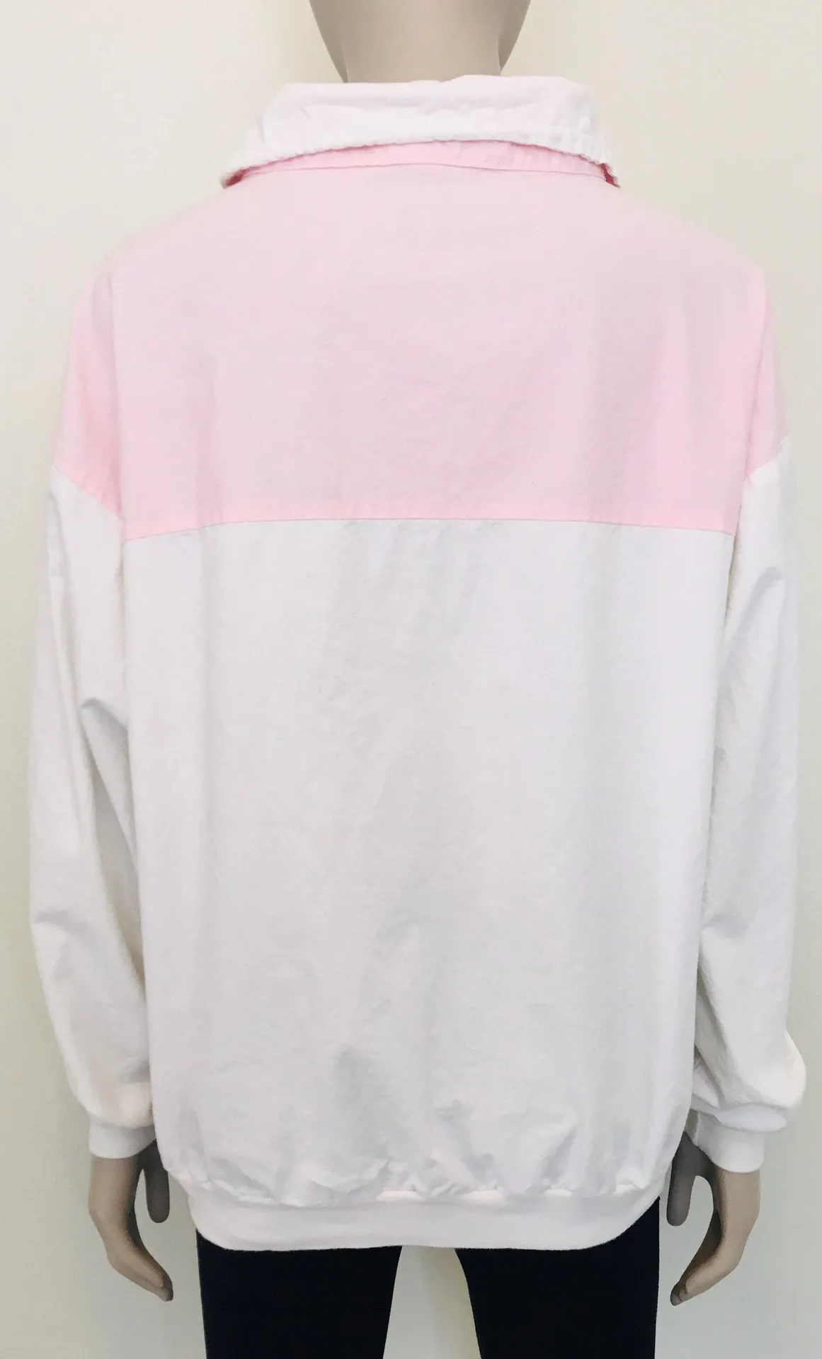 Vintage California Beach 3/4 Zip Pullover White Size L - Image 2