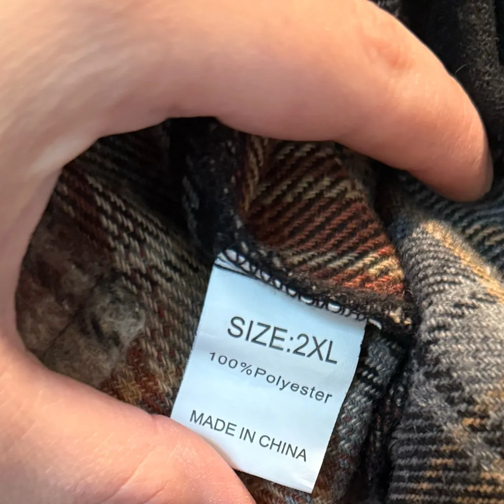 Orange and Black Long Sleeve Boxy Button Down Shirt - Image 5