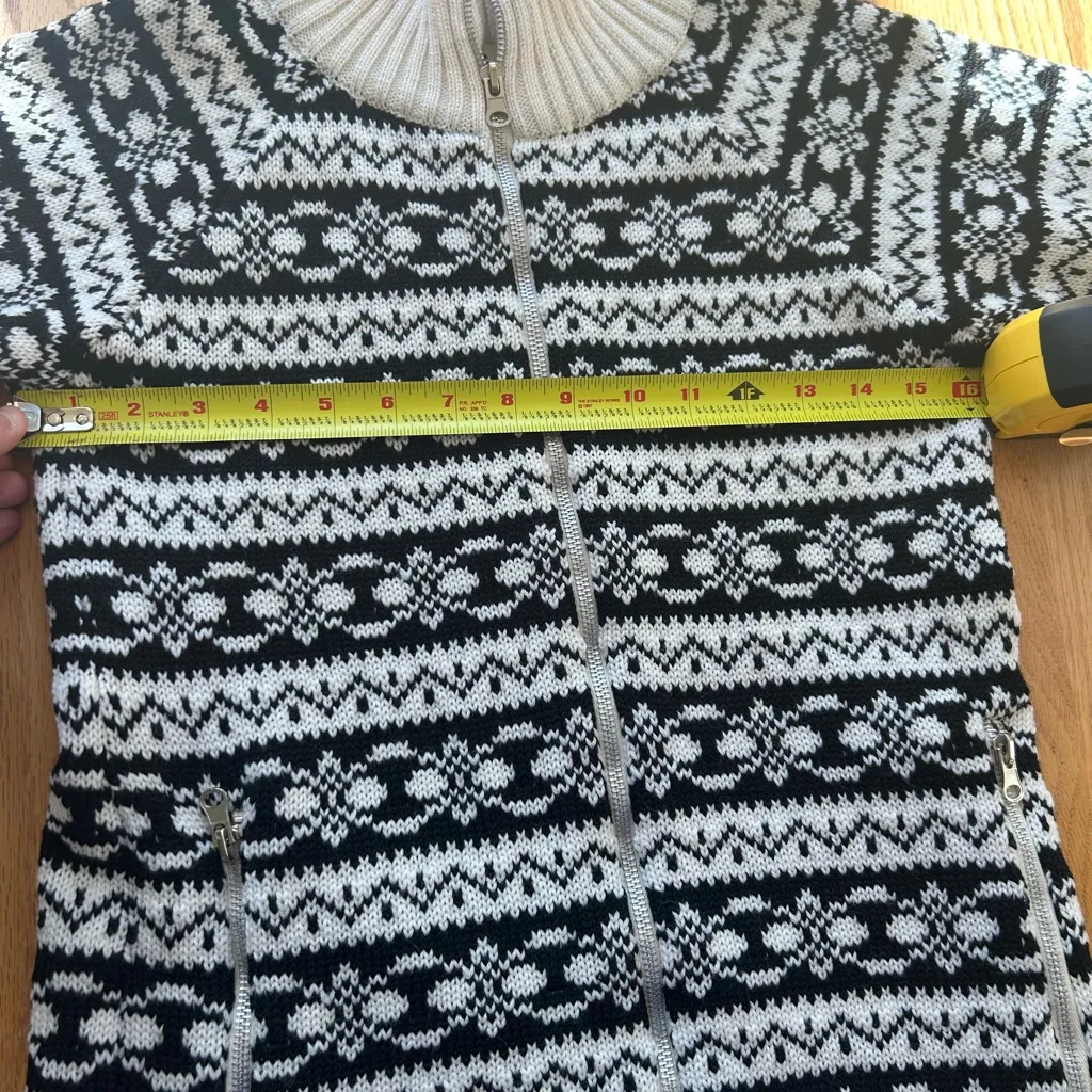 MOUNT HEKLA Womens Size XS Cardigan Sweater Zip Up 100% Icelandic Wool Black - Image 5