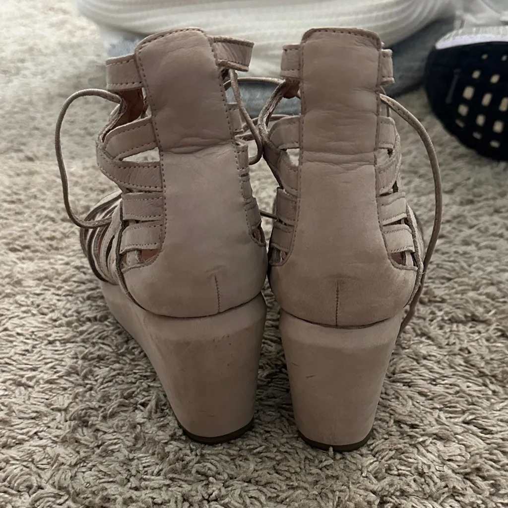 Gentle Souls Beige Strappy Sandals - Image 3