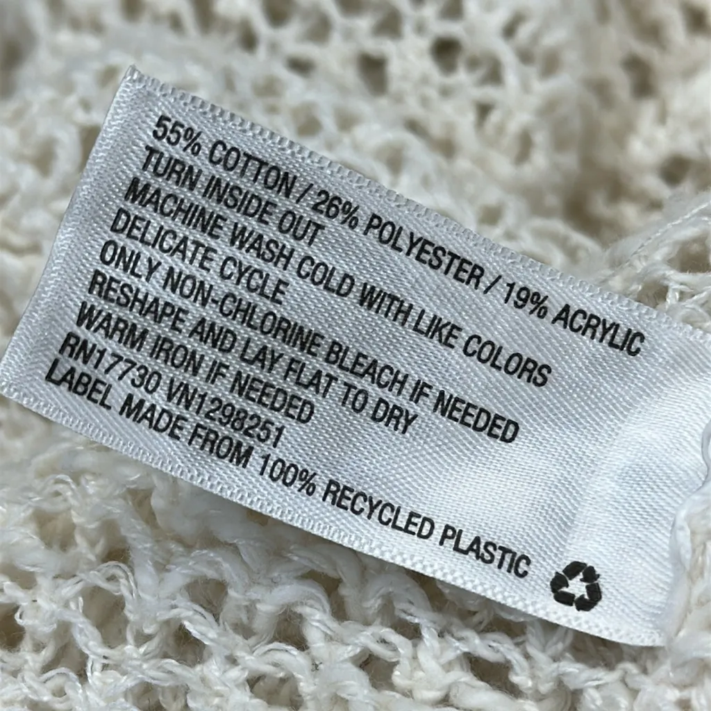 Universal Thread Cream Open Knit Slit Side Open Front Cardigan Womens Small - Image 10