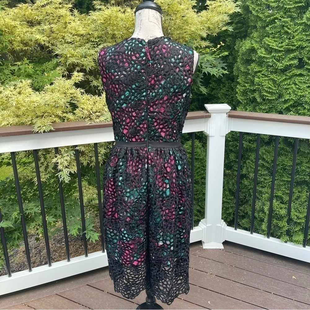 ANTHROPOLOGIE Wolven Black Crochet Lace "Terrace Sheath Dress" Size 8 - Image 5