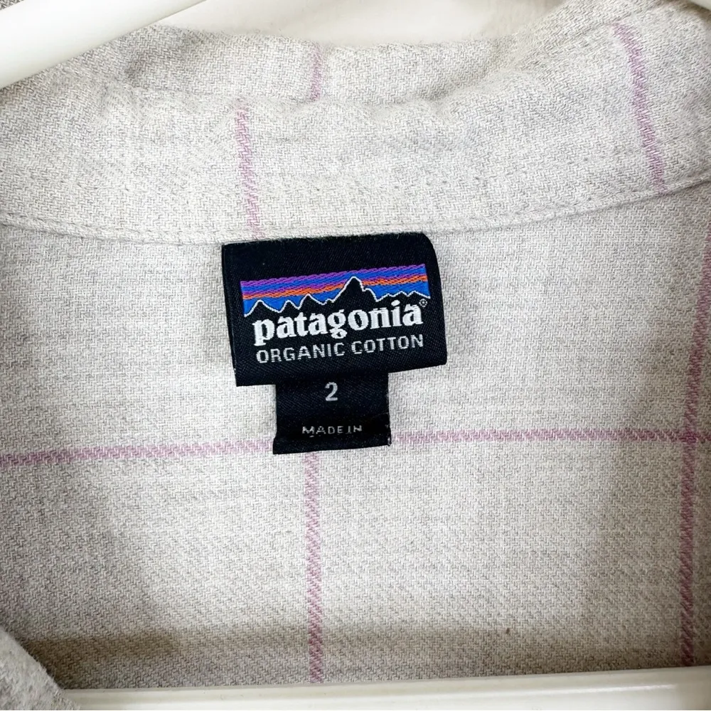 Patagonia Heywood Flannel Shirt Womens Size 2 Organic Cotton Casual Button Down - Image 4