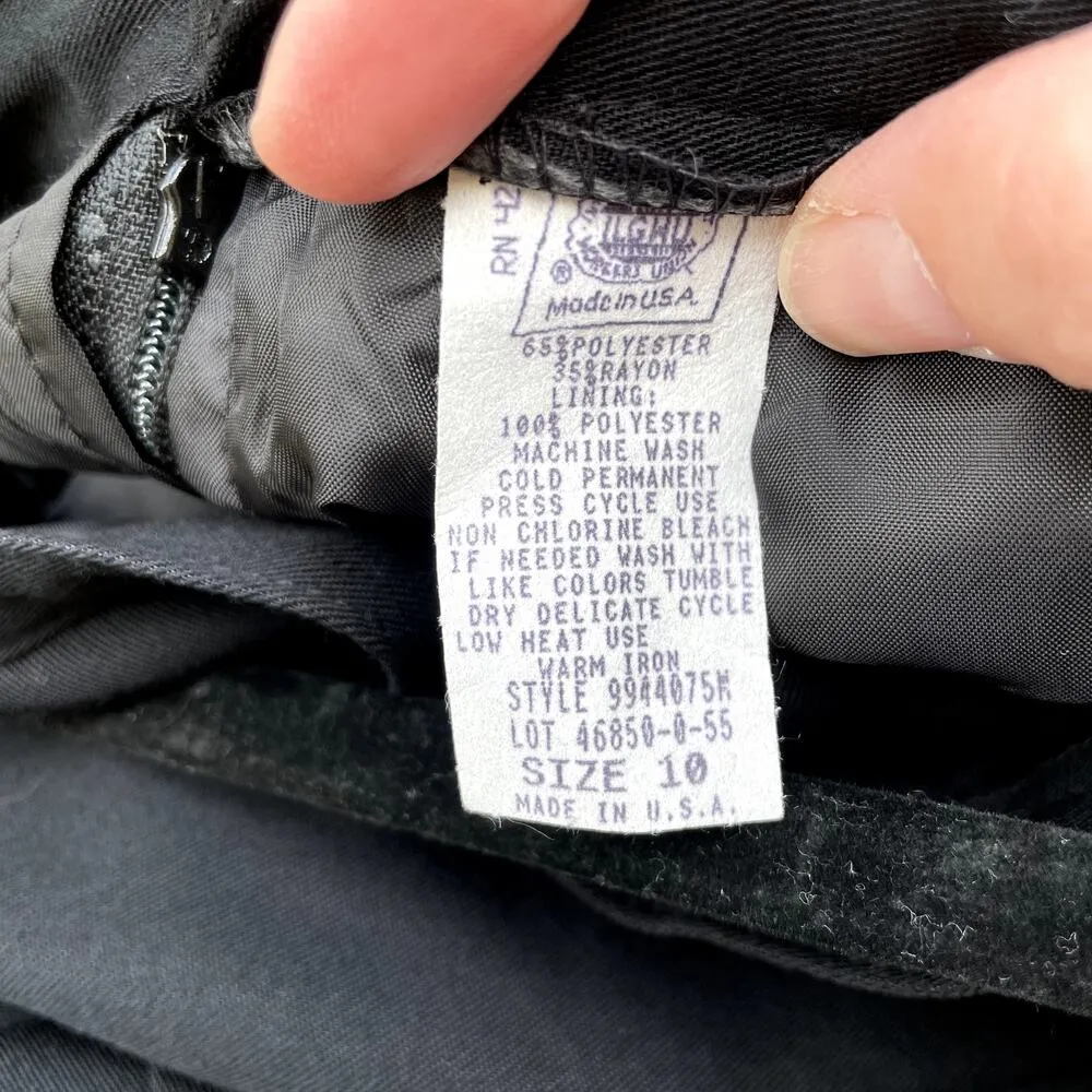 NEW Vintage Black Skirt ILGWU Union Made USA 10 - Image 6