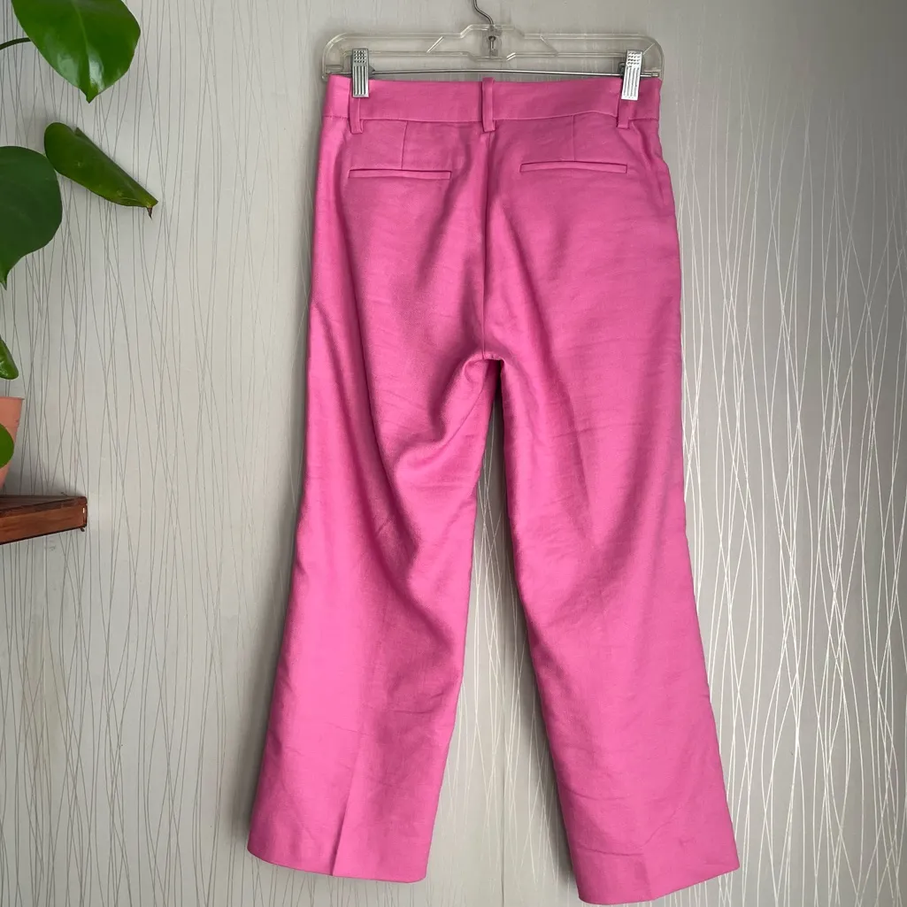 J Crew Pink Linen Blend Peyton Pants Womens 2P - Image 7