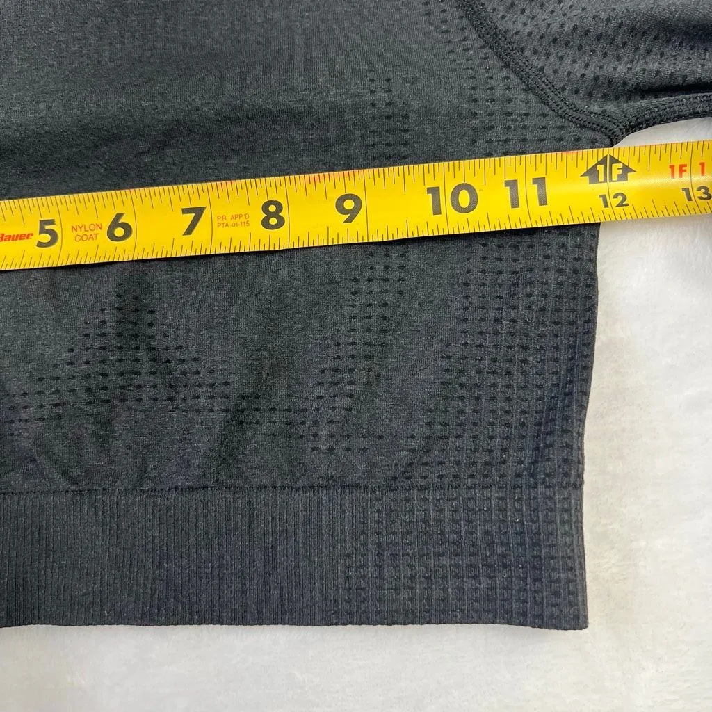 Gymshark Black Marl Vital Crop Top Long Sleeve XS - Image 6