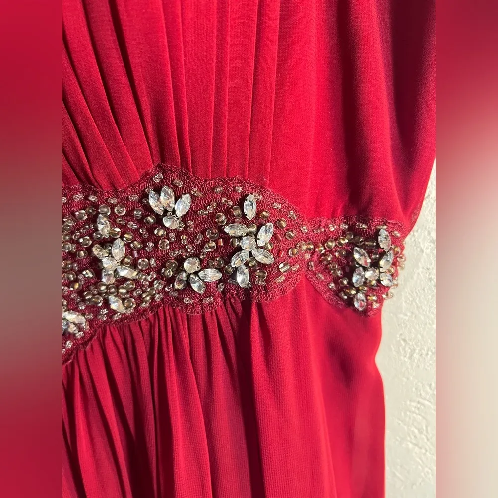 Dancing Queen Red Embellished Sleeveless Gown - Image 8