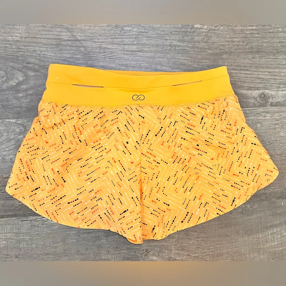 FINAL PRICE CALIA Yellow Orange Printed Kick It Up Shorts Activewear Shorts Size XS - Image 5