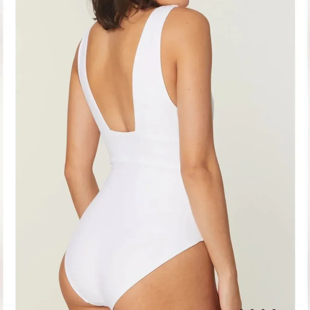 Andie Swim The Mykonos One Piece LT Swimsuit White size S Tall NWT - Image 2