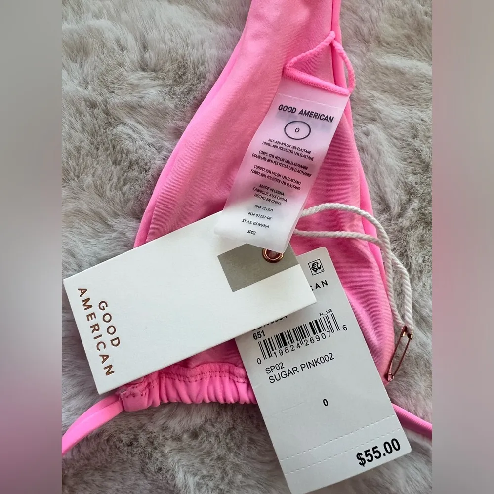 NWT: Good American Sugar Pink002 Halter Bikini Top Size 0 - Image 5