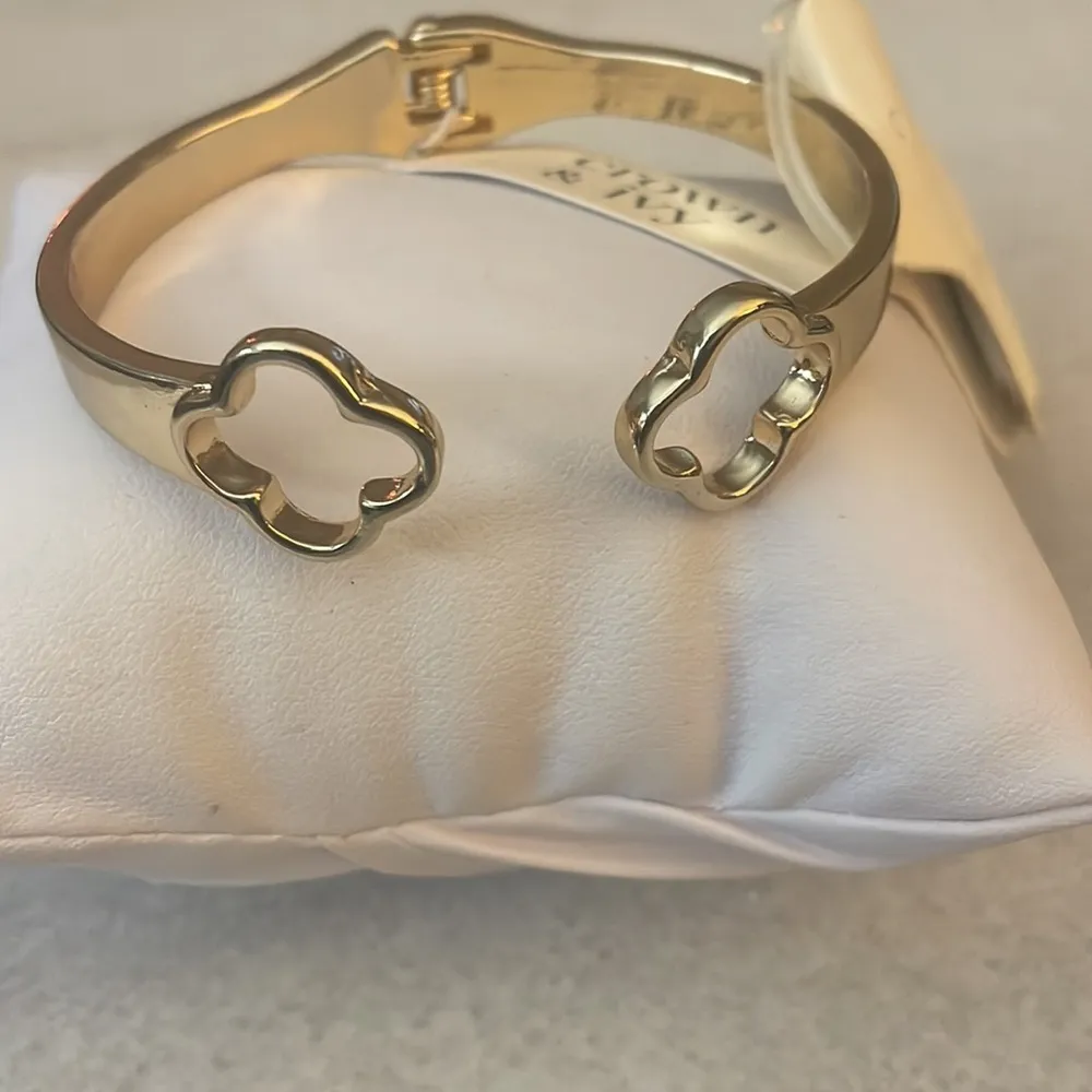 Crown & Ivy Hinged Bangle Bracelet - Gold Tone jewelry - Image 7