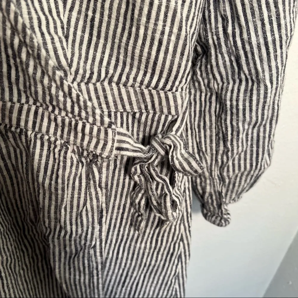 Old Navy True Wrap Dress Blue White Stripes - Image 5