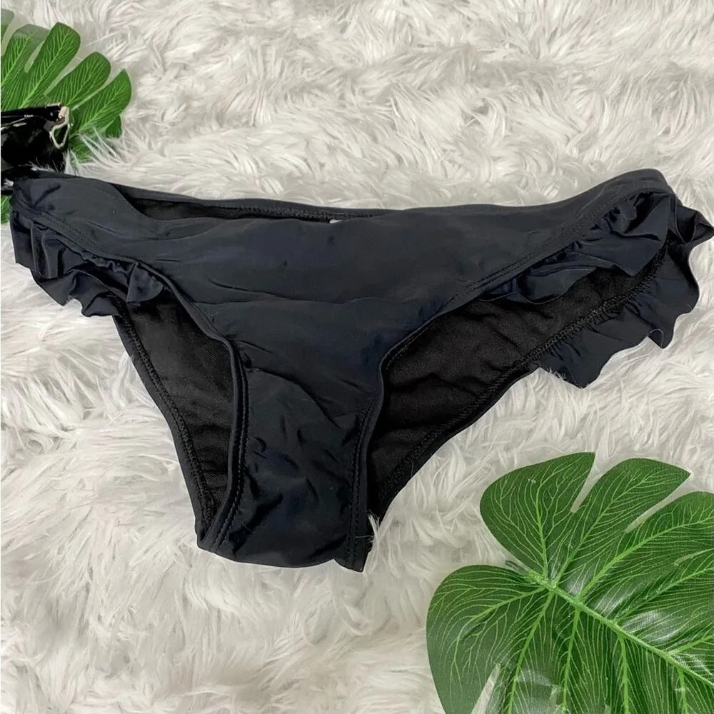 SHEKINI Ruffle Bikini Low Waisted Bikini SIZE XL NWT Black - Image 8