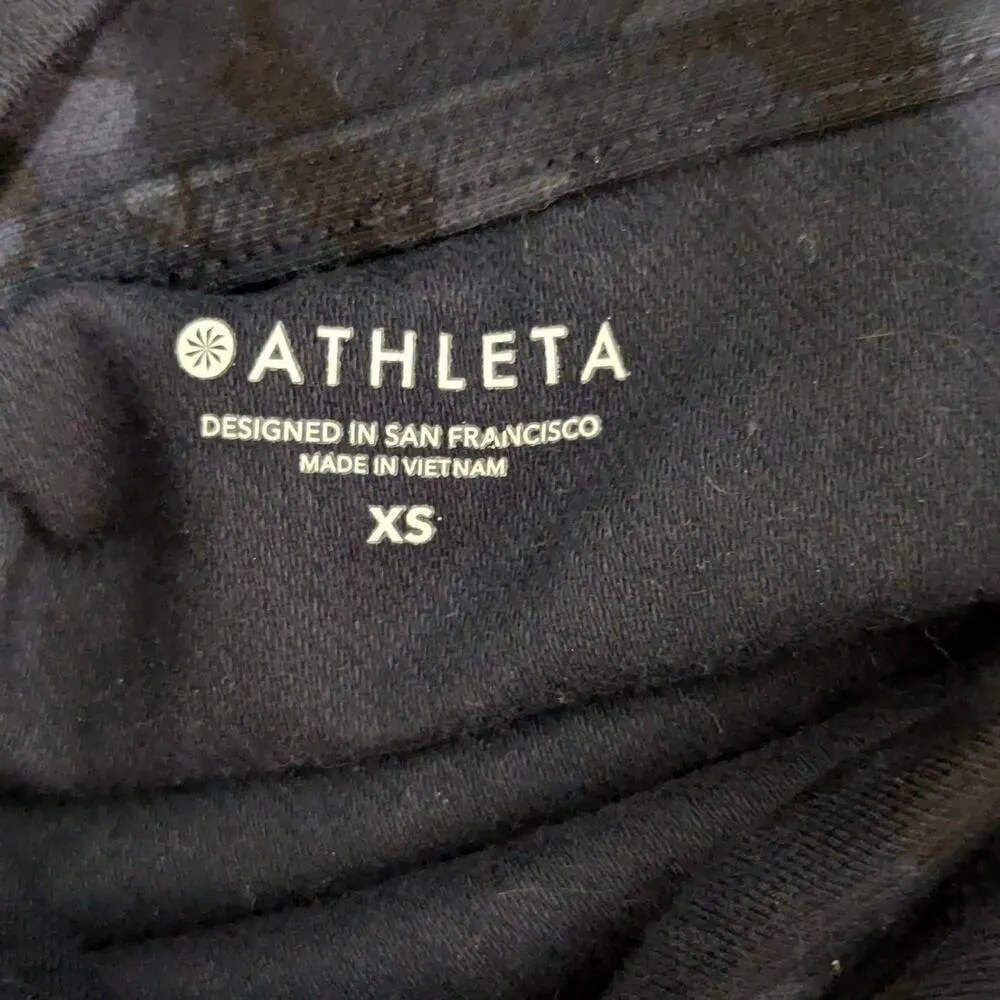 Athleta Printed Farallon Sweatshirt Hoodie Navy Blue Camouflage Camo Womens XS - Image 4