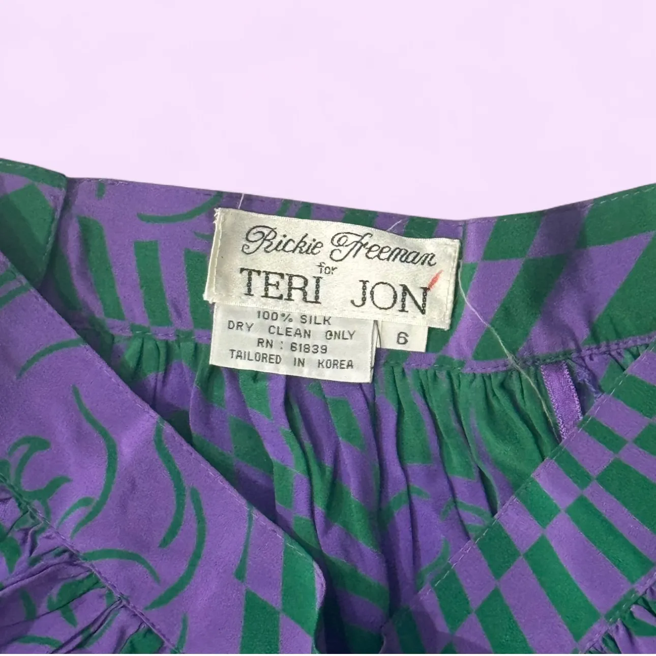 Vintage 1980s Teri Jon by Rickie Freeman Silk‎ Skirt – Size 6 Green - Image 3