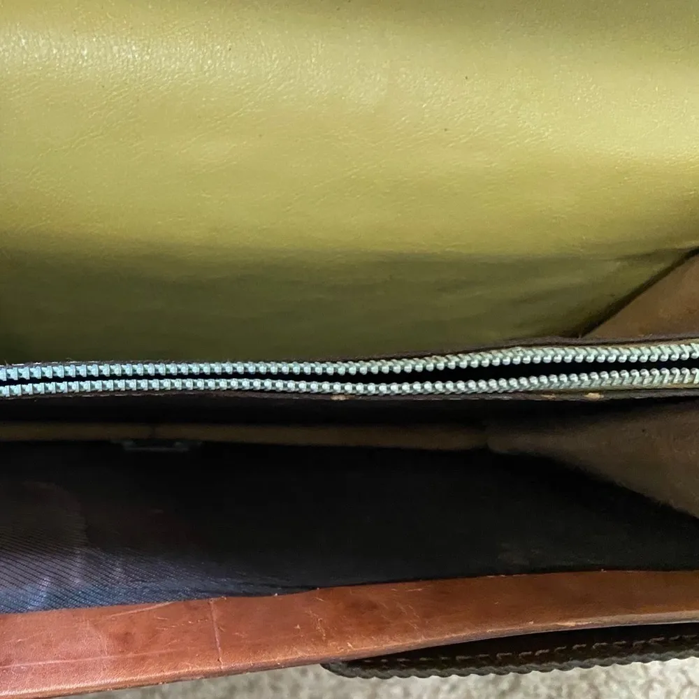 Vintage Brown Leather Hand Tooled Purse - Image 7