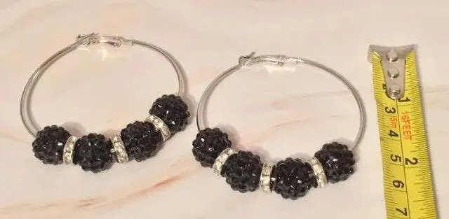 Beaded Earrings Black - Image 4