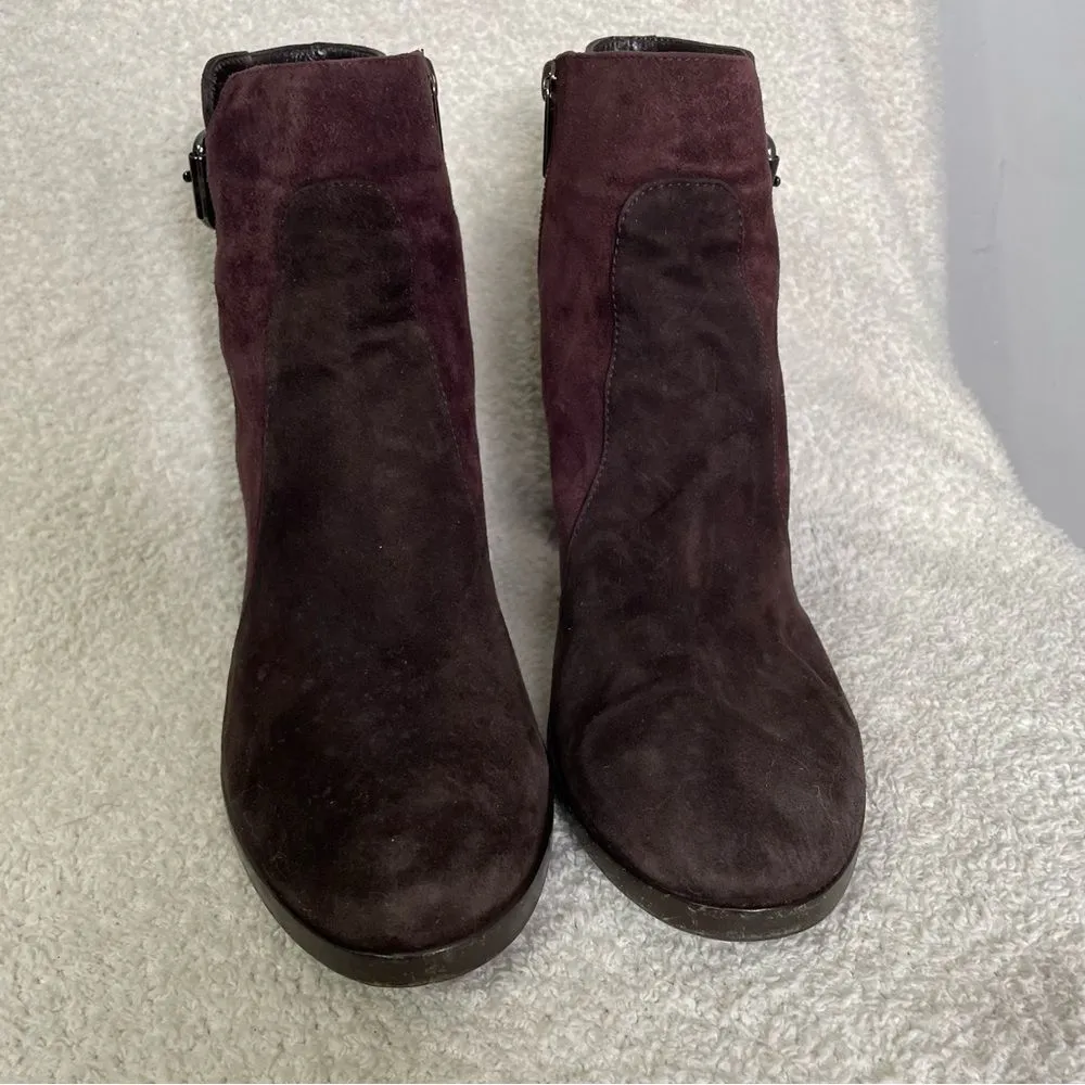 Aquatalia 'Ella' Burgundy‎ Suede Heeled Ankle Bootie Size 10 $495 - Image 3