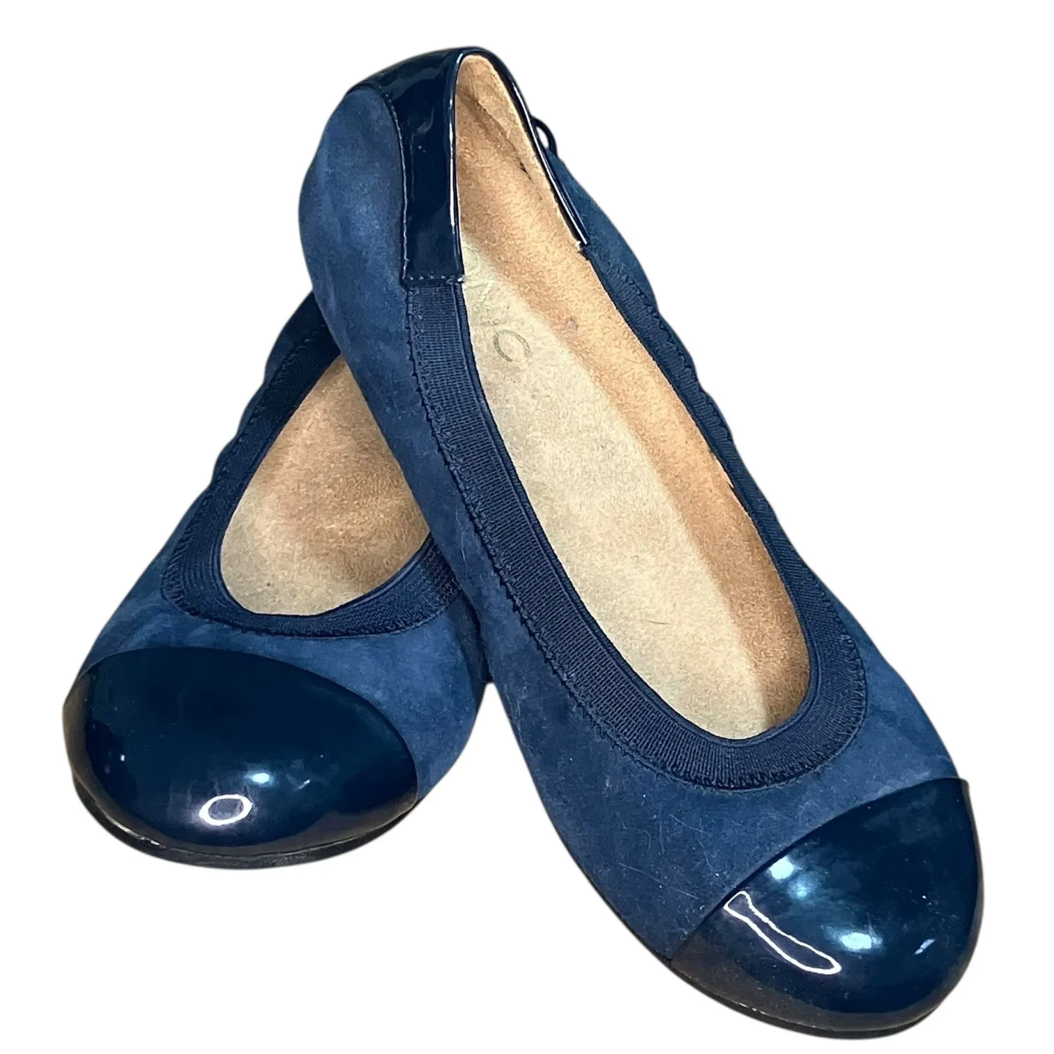 Vionic Spark Tiegan ballet flats in blue suede with cap toe-size 6 - Image 10