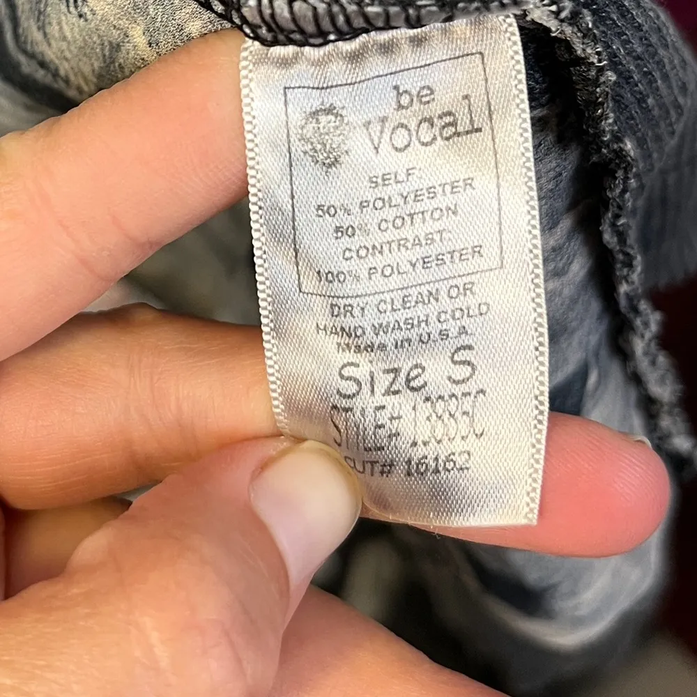 VOCAL CARDIGAN DUSTER Stone Wash Rhinestone Mixed Media Western Country Sz S - Image 5