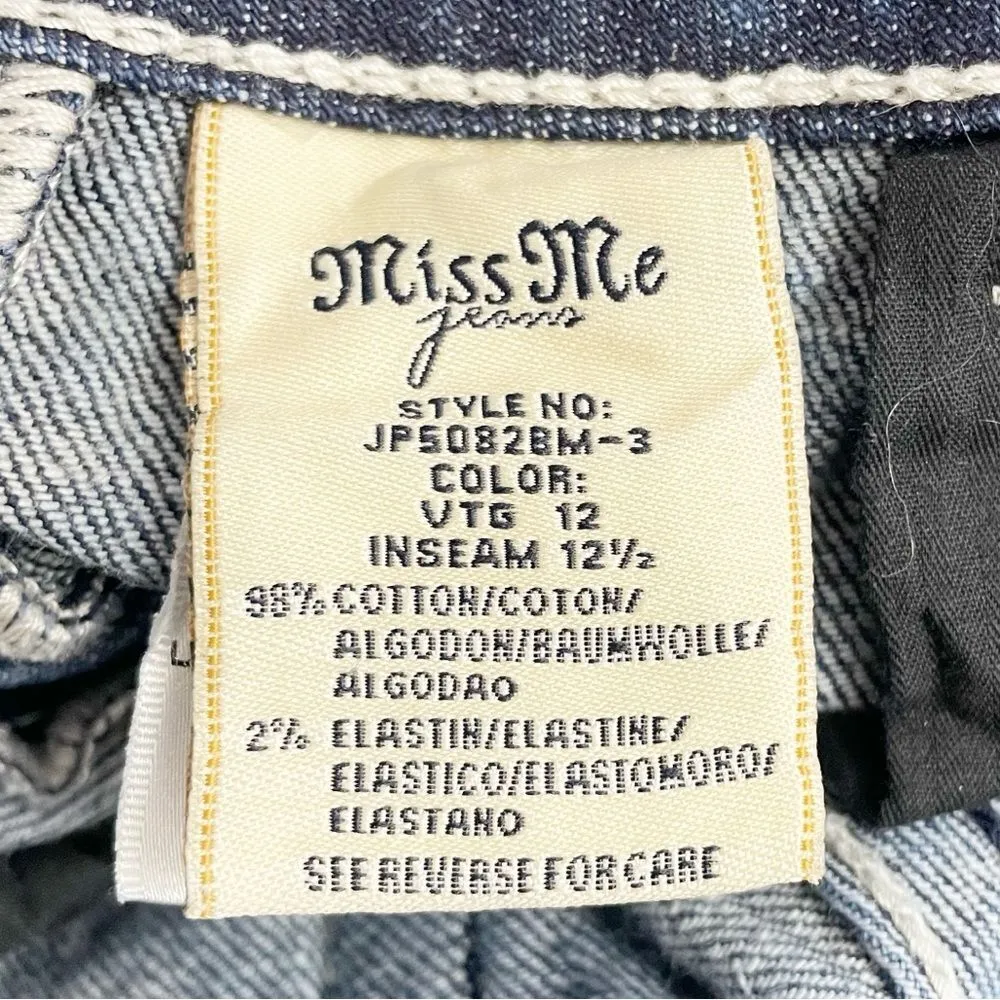 Miss Me Bermuda Shorts Medium Wash Bling Angel Wing Cut-off Jean Shorts Size 28 - Image 8