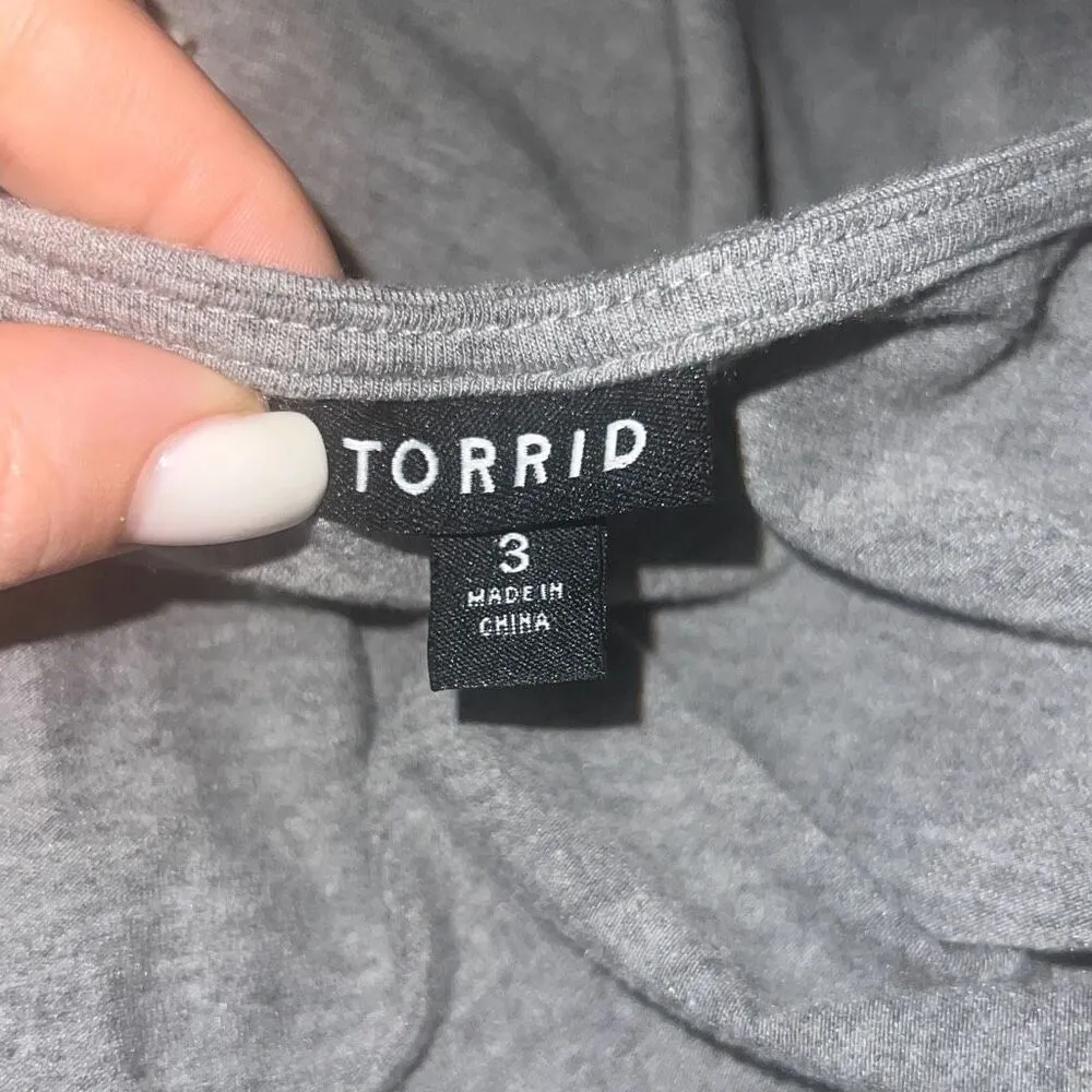 ✨Torrid Heather Gray Cold Shoulder Surplice Maxi Sz 3X Dress✨ - Image 9