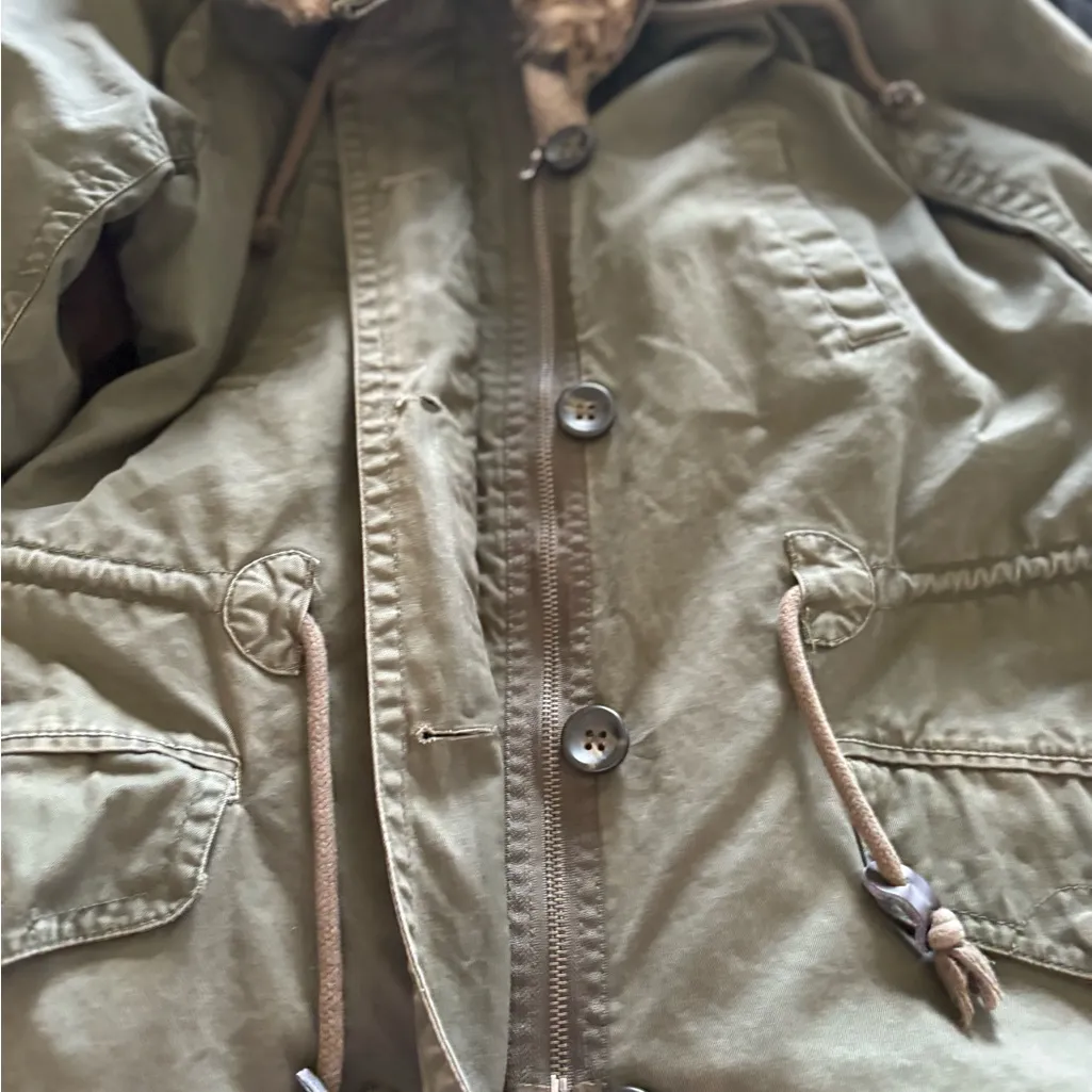 Forever 21 Olive Utility Jacket with Fur Hood - Image 8