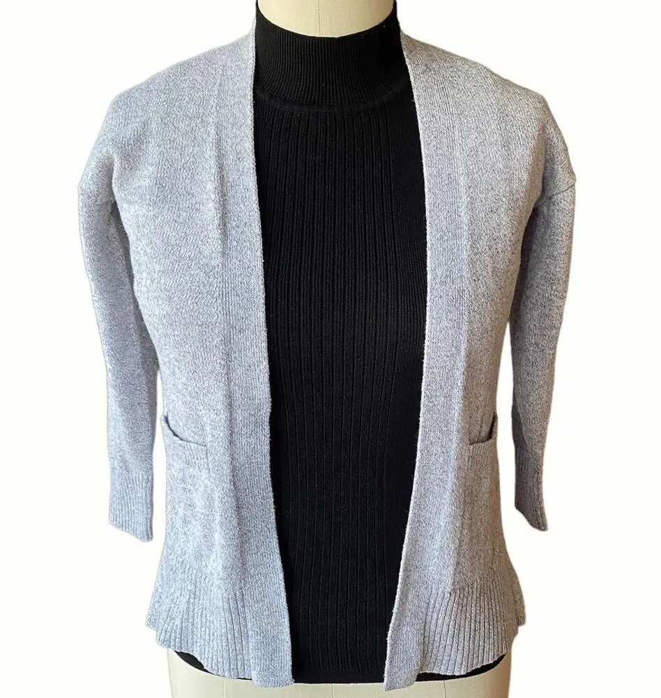 OLD NAVY Gray Cardigan Open Side Slits Sweater ~ Women's Size MEDIUM - Image 2