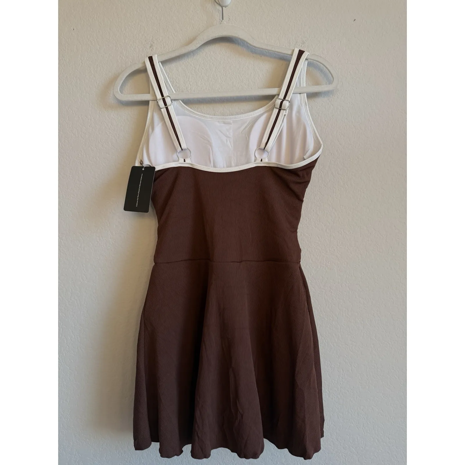 Zilcremo Women's Tummy Control Swimdress One Piece Color Block Ribbed Size L NEW Brown Size L - Image 8