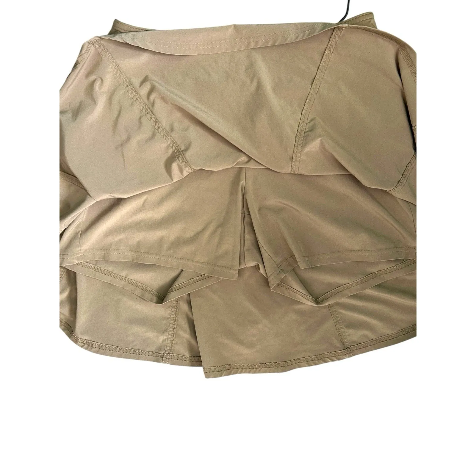 Athleta Women's Tan Khaki Brown Athletic Tiered Skirt Skort Athletic Tennis Sz 6 - Image 6