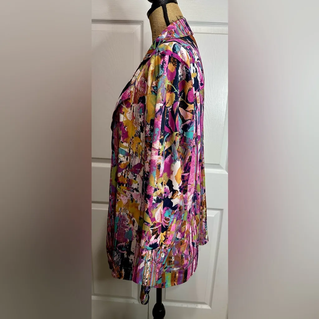 Multiples Womens 3 Quarters Sleeve Drapey Lapel Open Front Jacket - Image 4