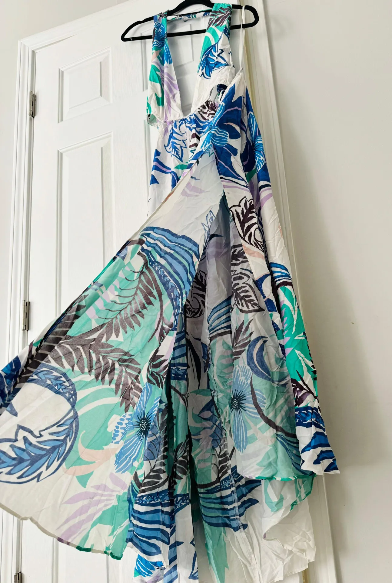 Plunge Cutout Maxi Dress/Cover-Up, Size L - Image 8