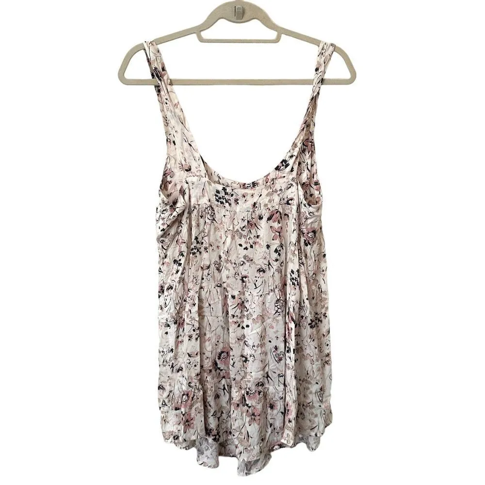 FLYNN SKYE Floral Sleeveless Babydoll‎ Mini Dress Sz Small - Image 3