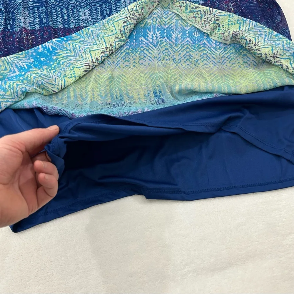 Allison Brittney Navy Multicolored Casual Summer Maxi Dress Women’s Size L - Image 7