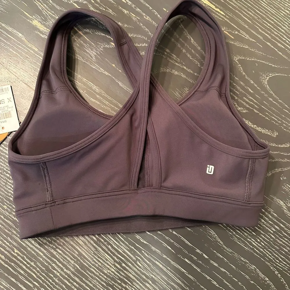 Women's XS Ideology Purple Sports Bra High Impact Workout Gym Athletic Top - Image 4