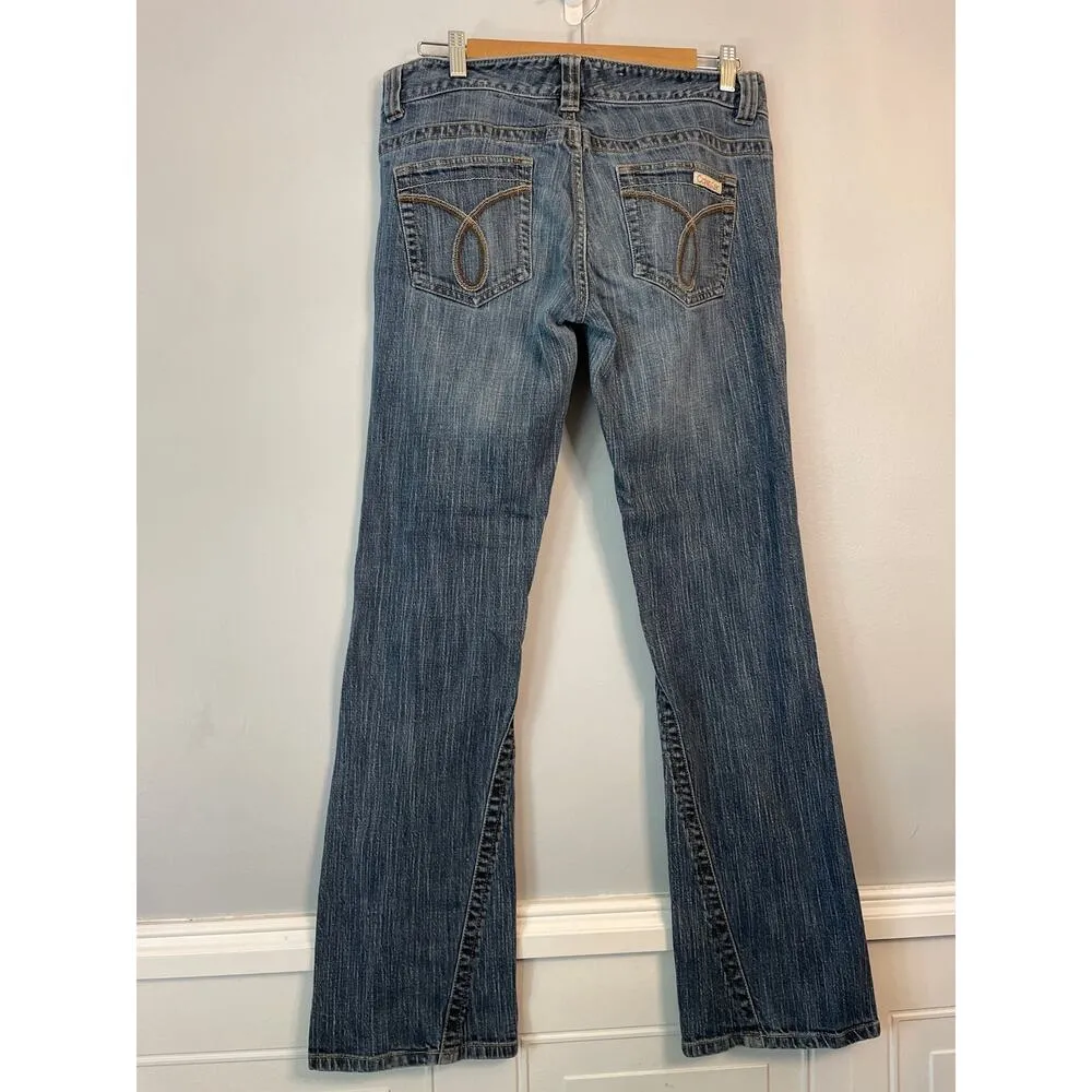 Calvin Klein , Size 30, Ultra Low Rise Jeans, Wide Leg, Medium Wash, Y2K - Image 5