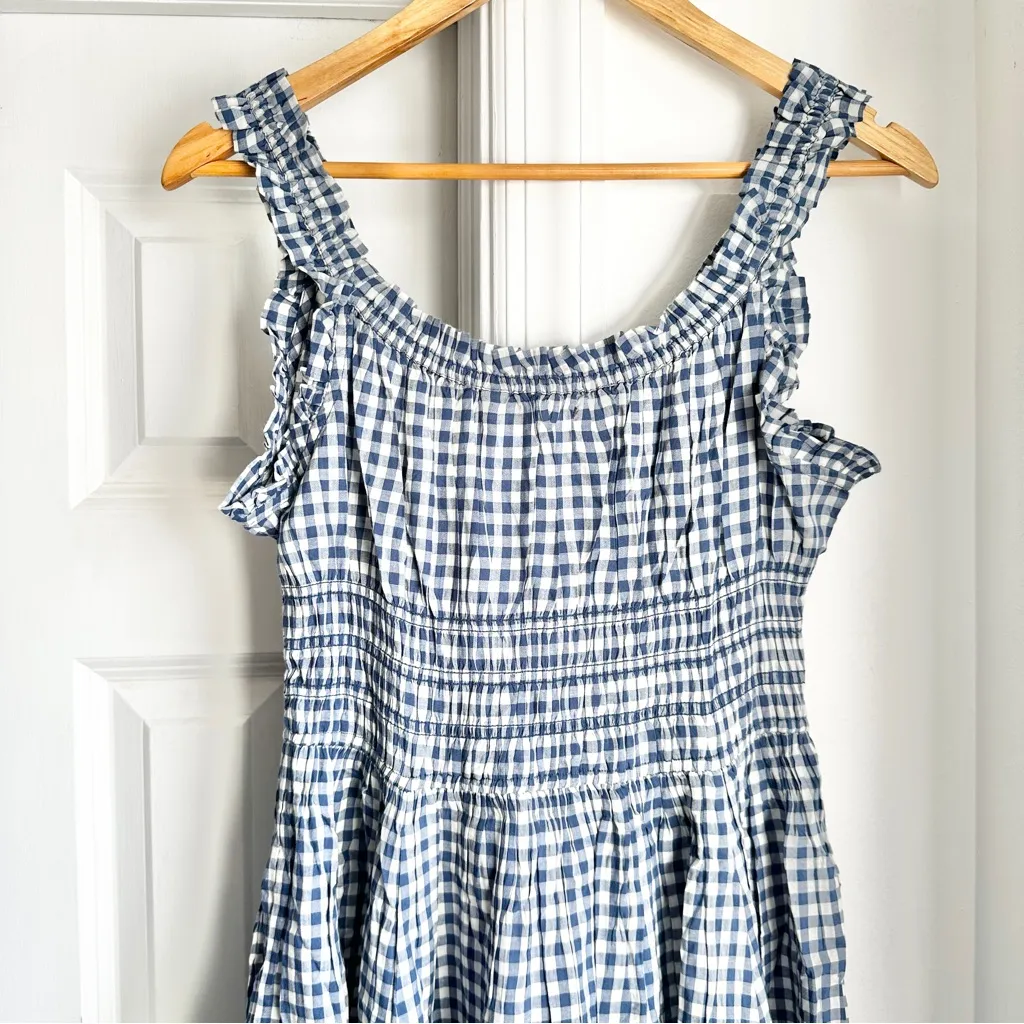 NWT Doen Emmaretta Dress in Gingham Blue Size M - Image 6