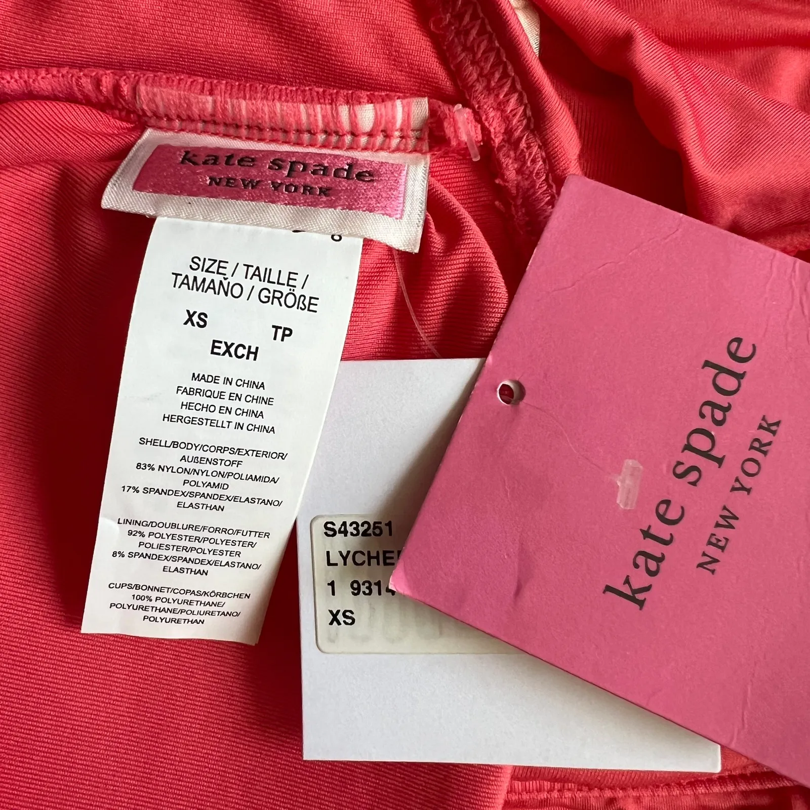 Kate Spade New York Lychee Bikini Bandeau Swim Top, XS - Image 5