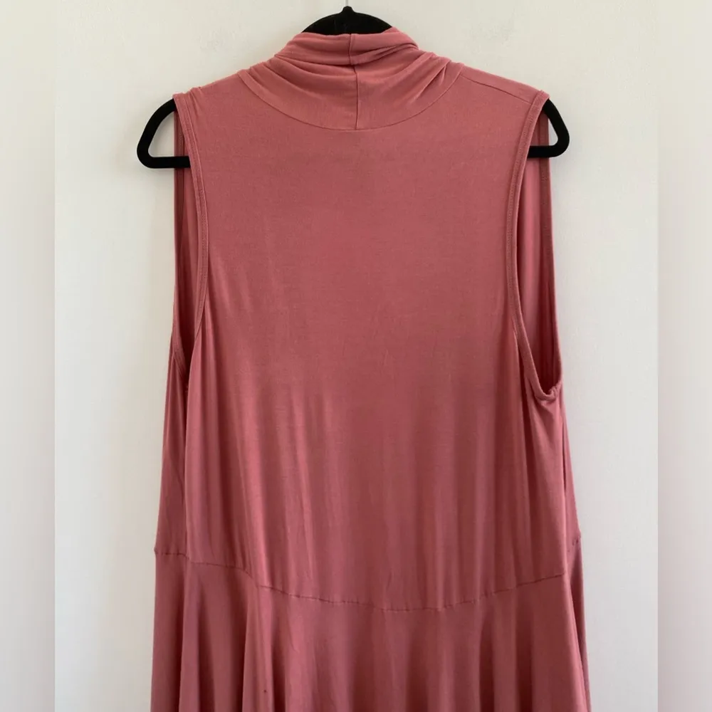 Agnes & Dora Mauve Sleeveless Cascade Vest Duster Lagenlook Cardigan Size Large - Image 9