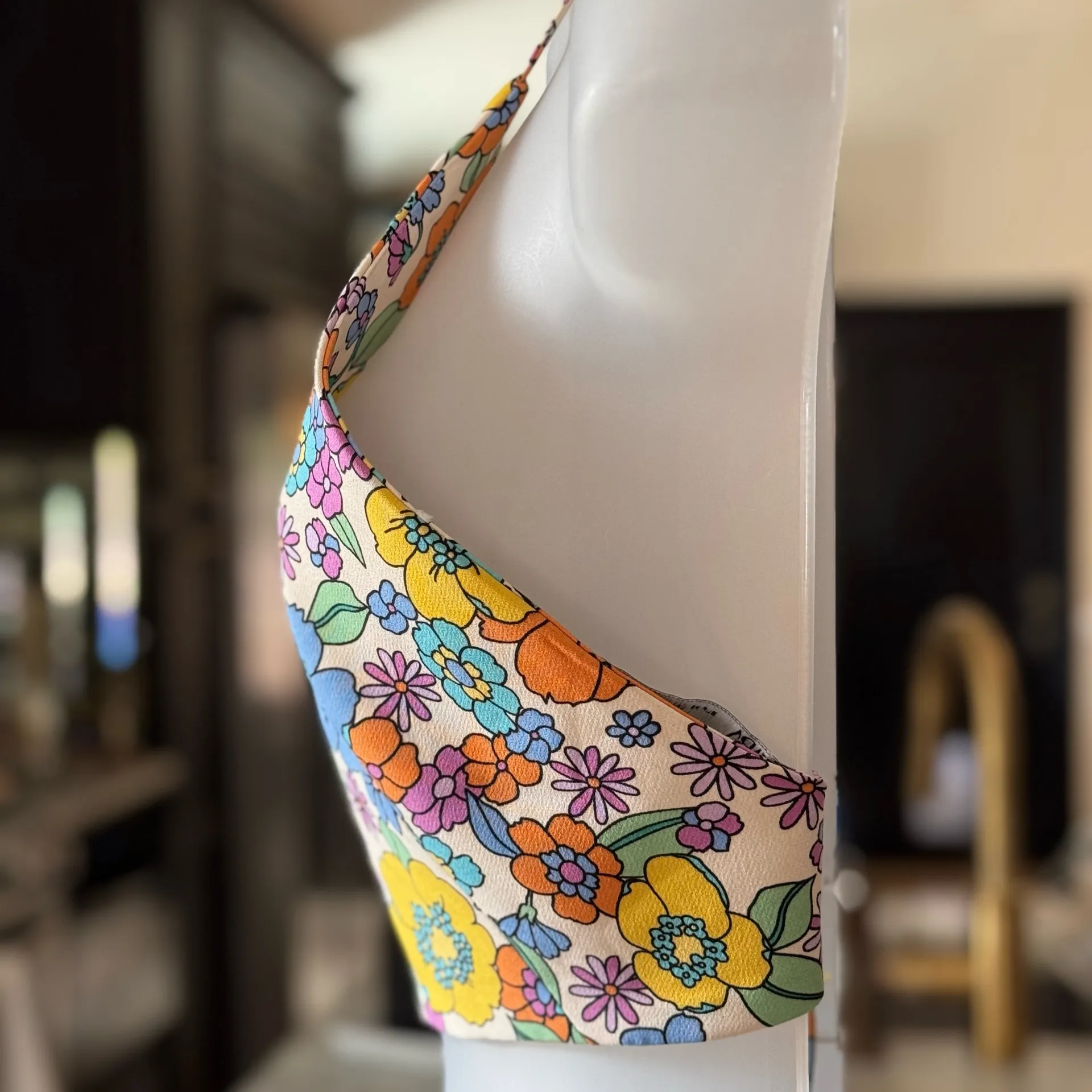 Zara Floral Halter Crop Top. Size Extra Small - Image 7