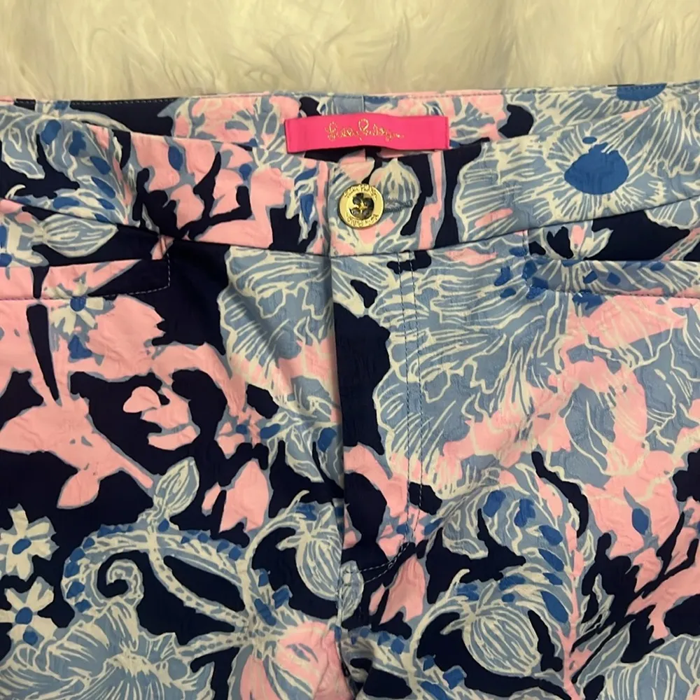 Lilly Pulitzer Kelly ankle pants size 0 floral blue and pink - Image 2