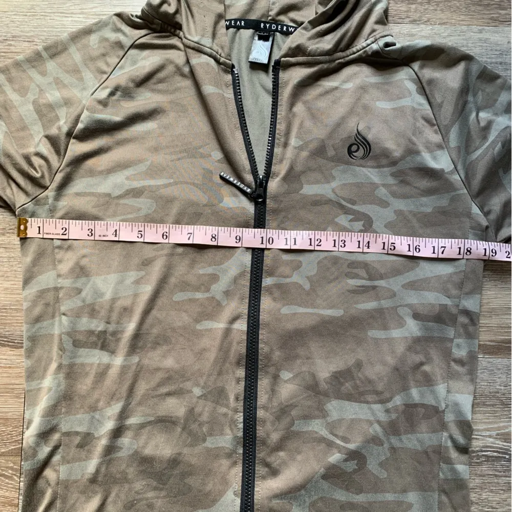 Ryderwear Green Camo Hooded Zip Up Jacket M - Image 5