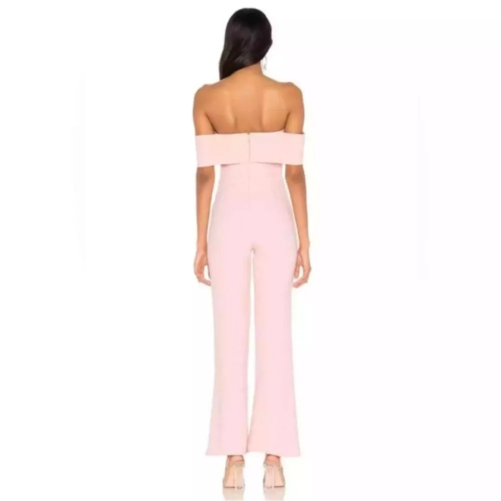 NWT Super‎ Down Aubrey Off-Shoulder Jumpsuit Pastel Pink Size MEDIUM - Image 2