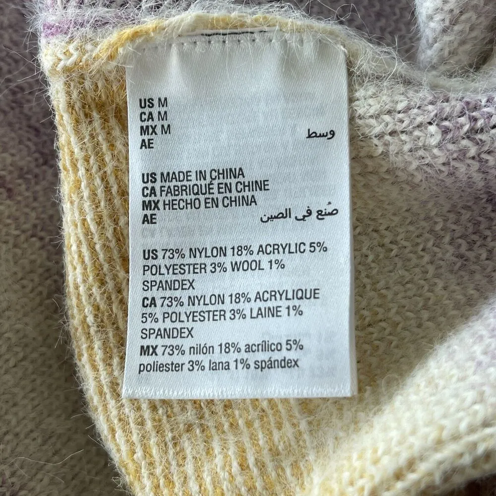 INC International Concept Medium Eyelash Sweater Balloon Sleeve Ombre Round Neck Purple - Image 8